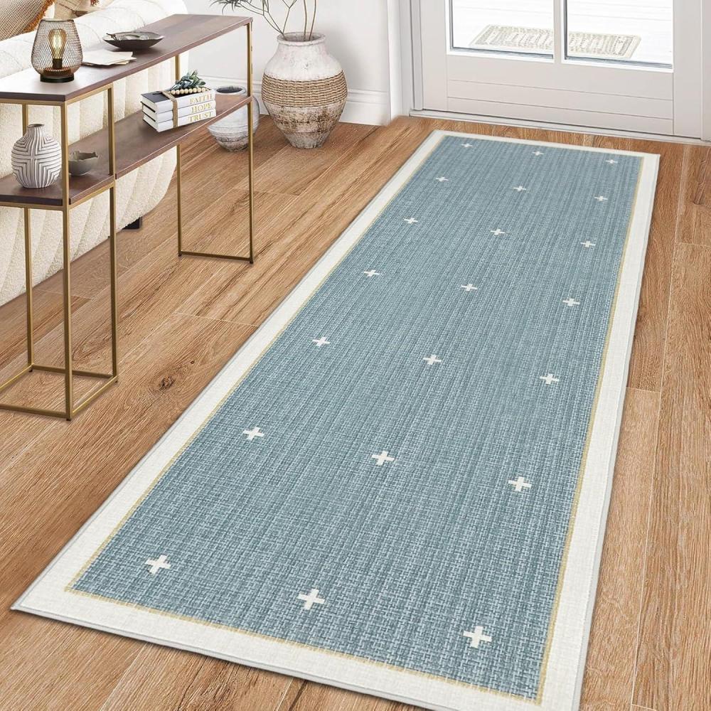 image:imageGarvee Washable Jute Color Rugs for Bedroom Grils 5x7 Living Room Rug Non Slip Playroom Rug Soft Non Shedding Bedroom Rugs Low Pile Stain Resistant Carpet for Nursery Dining Room Jute ColorCrossdusty Blue