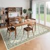 Garvee 8×10 Rugs for Living Room Floral Rug for Bedroom Washable Rugs Stain Resistant Easy Cleaning Non Slip Floor Cover for Dining Room Office Nursery, Green