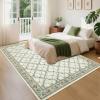 Garvee 8×10 Rugs for Living Room Floral Rug for Bedroom Washable Rugs Stain Resistant Easy Cleaning Non Slip Floor Cover for Dining Room Office Nursery, Green