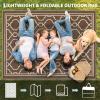 Garvee 9×12 Outdoor Rug Waterproof for Patio, Foldable Reversible Plastic Straw Area Rug for Camping, RV, Balcony, Deck, Picnic, Beach, Brown & Beige(Brown & Beige)