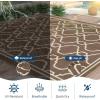 Garvee 9×12 Outdoor Rug Waterproof for Patio, Foldable Reversible Plastic Straw Area Rug for Camping, RV, Balcony, Deck, Picnic, Beach, Brown & Beige(Brown & Beige)