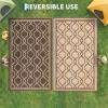 Garvee 9×12 Outdoor Rug Waterproof for Patio, Foldable Reversible Plastic Straw Area Rug for Camping, RV, Balcony, Deck, Picnic, Beach, Brown & Beige(Brown & Beige)