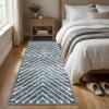 Garvee 9×12 Washable Rugs for Living Room Geometric Rug for Bedroom Contemporary Stain Resistant Easy Cleaning Non Slip Floor Cover for Bedroom Dining Room Office Nursery, Dark Grey(Line/Geometric – Dark Grey)
