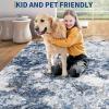 Garvee Abstract 2×6 Runner Rug, Washable Non Slip Kitchen Runner, Soft Modern Low Pile Area Rugs for Hallway, Indoor Contemporary Accent Carpet for Bathroom Laundry, Blue(Abstract Rug|blue)