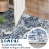 Garvee Abstract 2×6 Runner Rug, Washable Non Slip Kitchen Runner, Soft Modern Low Pile Area Rugs for Hallway, Indoor Contemporary Accent Carpet for Bathroom Laundry, Blue(Abstract Rug|blue)