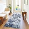 Garvee Abstract 2×6 Runner Rug, Washable Non Slip Kitchen Runner, Soft Modern Low Pile Area Rugs for Hallway, Indoor Contemporary Accent Carpet for Bathroom Laundry, Blue(Abstract Rug|blue)
