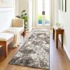 Garvee Abstract 2×6 Runner Rug, Washable Non Slip Kitchen Runner, Soft Modern Low Pile Area Rugs for Hallway, Indoor Contemporary Accent Carpet for Bathroom Laundry, Blue(Abstract Rug|brown)
