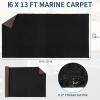 Garvee Marine Carpet for Boats, 5×10 ft Waterproof Boat Carpet with Non-Slip TPE Backing, 0.2″ Thick Indoor Outdoor Area Rug for Deck(Black)