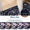 Garvee Mushroom 5×7 Area Rugs for Living Room, Dark Academia Gothic Rug, Non Slip Animal Print Washable Rugs 5×7 Low Pile Bedroom Decor Bug Carpet with Rubber for Playroom Dining Room Office, Black(Black & Pink)