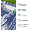 Garvee Reversible Outdoor Rug 9×12 for Patio, Waterproof Outdoor Area Rug, Modern Medallion Indoor Outdoor Rugs, Plastic Straw Rug for RV, Camping, Deck, Vintage Grey(Navy & White-cactus)