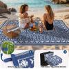 Garvee Reversible Outdoor Rug 9×12 for Patio, Waterproof Outdoor Area Rug, Modern Medallion Indoor Outdoor Rugs, Plastic Straw Rug for RV, Camping, Deck, Vintage Grey(Navy & White)