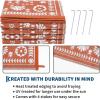 Garvee Reversible Outdoor Rug 9×12 for Patio, Waterproof Outdoor Area Rug, Modern Medallion Indoor Outdoor Rugs, Plastic Straw Rug for RV, Camping, Deck, Vintage Grey(Terracotta & White)