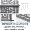 Garvee Reversible Outdoor Rug 9×12 for Patio, Waterproof Outdoor Area Rug, Modern Medallion Indoor Outdoor Rugs, Plastic Straw Rug for RV, Camping, Deck, Vintage Grey(Grey & White)