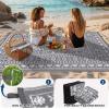 Garvee Reversible Outdoor Rug 9×12 for Patio, Waterproof Outdoor Area Rug, Modern Medallion Indoor Outdoor Rugs, Plastic Straw Rug for RV, Camping, Deck, Vintage Grey(Grey & White)