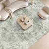 Garvee Sage Green 8×10 Area Rugs for Living Room, Boho Vintage Non-Slip Washable Rug Low Pile Stain Resistant Soft Foldable Large Carpet for Bedroom Dining Home Decor(Sage Green)