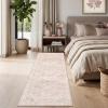 Garvee Sage Green 8×10 Area Rugs for Living Room, Boho Vintage Non-Slip Washable Rug Low Pile Stain Resistant Soft Foldable Large Carpet for Bedroom Dining Home Decor(Pink)