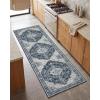 Garvee Sage Green 8×10 Area Rugs for Living Room, Boho Vintage Non-Slip Washable Rug Low Pile Stain Resistant Soft Foldable Large Carpet for Bedroom Dining Home Decor(Navy Blue)