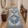 Garvee Sage Green 8×10 Area Rugs for Living Room, Boho Vintage Non-Slip Washable Rug Low Pile Stain Resistant Soft Foldable Large Carpet for Bedroom Dining Home Decor(Navy Blue)