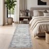Garvee Sage Green 8×10 Area Rugs for Living Room, Boho Vintage Non-Slip Washable Rug Low Pile Stain Resistant Soft Foldable Large Carpet for Bedroom Dining Home Decor(Grey)