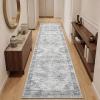 Garvee Sage Green 8×10 Area Rugs for Living Room, Boho Vintage Non-Slip Washable Rug Low Pile Stain Resistant Soft Foldable Large Carpet for Bedroom Dining Home Decor(Grey)