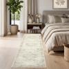 Garvee Sage Green 8×10 Area Rugs for Living Room, Boho Vintage Non-Slip Washable Rug Low Pile Stain Resistant Soft Foldable Large Carpet for Bedroom Dining Home Decor(Beige)