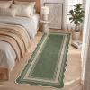 Garvee Scalloped 8×10 Easy Jute Carpet, Outdoor Patio Washable Area Rug Indoor Blue Living Room Rugs Modern Farmhouse Rug for Backyard Porch Non Slip Stain Resistant Floor Rugs for Dining Room Bedroom(Easy Jute Bordered|green)
