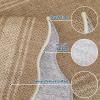 Garvee Scalloped 8×10 Easy Jute Carpet, Outdoor Patio Washable Area Rug Indoor Blue Living Room Rugs Modern Farmhouse Rug for Backyard Porch Non Slip Stain Resistant Floor Rugs for Dining Room Bedroom(Easy Jute Bordered|light Brown)