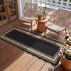 Garvee Scalloped 8×10 Easy Jute Carpet, Outdoor Patio Washable Area Rug Indoor Blue Living Room Rugs Modern Farmhouse Rug for Backyard Porch Non Slip Stain Resistant Floor Rugs for Dining Room Bedroom(Easy Jute Bordered|black Taupe)