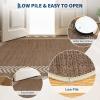 Garvee Scalloped Easy Jute Rugs 5×7 Bordered Green Living Room Indoor Outdoor Area Rug for Patio Backyard High Traffic Washable Easy to Clean Chevron Design Non Slip Outside Carpet(Easy Jute Chevron|brown Taupe)