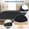 Garvee Scalloped Easy Jute Rugs 5×7 Bordered Green Living Room Indoor Outdoor Area Rug for Patio Backyard High Traffic Washable Easy to Clean Chevron Design Non Slip Outside Carpet(Easy Jute Chevron|black Taupe)