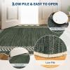 Garvee Scalloped Easy Jute Rugs 5×7 Bordered Green Living Room Indoor Outdoor Area Rug for Patio Backyard High Traffic Washable Easy to Clean Chevron Design Non Slip Outside Carpet(Easy Jute Chevron|green)