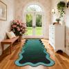 Garvee Scalloped Washable 2×6 Kitchen Rugs, Soft Non Slip Hallway Runner Rug Minimalist Ombre Indoor Modern Floor Rugs for Bedroom Laundry Bathroom, Low Pile Contemporary Home Decor Rug, Green(Scalloped|green)