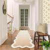 Garvee Scalloped Washable 2×6 Kitchen Rugs, Soft Non Slip Hallway Runner Rug Minimalist Ombre Indoor Modern Floor Rugs for Bedroom Laundry Bathroom, Low Pile Contemporary Home Decor Rug, Green(Scalloped|beige)