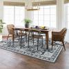 Garvee Washable Area Rug 5×7 Oriental Medallion Throw Carpet, Non Slip Non Shedding Boho Accent Rug, Easy Cleaning Vintage Printed Indoor Carpet for Bedroom, Living Room, Office, Black(Bloom|black)