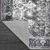 Garvee Washable Area Rug 5×7 Oriental Medallion Throw Carpet, Non Slip Non Shedding Boho Accent Rug, Easy Cleaning Vintage Printed Indoor Carpet for Bedroom, Living Room, Office, Black(Plaza|dark Gray)