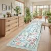 Garvee Washable Area Rug 6×9 Scalloped Rugs for Living Room Nursery Solid Carpet 6×9 Area Rugs for Bedroom Dining Room Non-Slip Stain Resistant Under Table Rug Beige(Blue|snake)