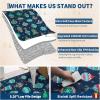 Garvee Washable Area Rug 6×9 Scalloped Rugs for Living Room Nursery Solid Carpet 6×9 Area Rugs for Bedroom Dining Room Non-Slip Stain Resistant Under Table Rug Beige(Xmas Blue)