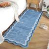 Garvee Washable Area Rug 6×9 Scalloped Rugs for Living Room Nursery Solid Carpet 6×9 Area Rugs for Bedroom Dining Room Non-Slip Stain Resistant Under Table Rug Beige(Scalloped|blue)