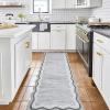 Garvee Washable Area Rug 6×9 Scalloped Rugs for Living Room Nursery Solid Carpet 6×9 Area Rugs for Bedroom Dining Room Non-Slip Stain Resistant Under Table Rug Beige(Scalloped|grey)