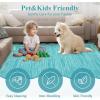 Garvee Washable Area Rug 6×9 Scalloped Rugs for Living Room Nursery Solid Carpet 6×9 Area Rugs for Bedroom Dining Room Non-Slip Stain Resistant Under Table Rug Beige(Scalloped|teal)