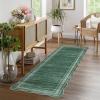 Garvee Washable Area Rug 6×9 Scalloped Rugs for Living Room Nursery Solid Carpet 6×9 Area Rugs for Bedroom Dining Room Non-Slip Stain Resistant Under Table Rug Beige(Xmas Green)