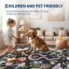 Garvee Washable Area Rug 6×9 Scalloped Rugs for Living Room Nursery Solid Carpet 6×9 Area Rugs for Bedroom Dining Room Non-Slip Stain Resistant Under Table Rug Beige(Black|snake)