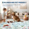 Garvee Washable Area Rug 6×9 Scalloped Rugs for Living Room Nursery Solid Carpet 6×9 Area Rugs for Bedroom Dining Room Non-Slip Stain Resistant Under Table Rug Beige(Blue|snake)