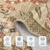 Garvee Washable Area Rug 6×9 Scalloped Rugs for Living Room Nursery Solid Carpet 6×9 Area Rugs for Bedroom Dining Room Non-Slip Stain Resistant Under Table Rug Beige(Brown|snake)