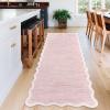Garvee Washable Jute Color Rugs for Bedroom Grils, 5×7 Living Room Rug Non Slip Playroom Rug Soft Non Shedding Bedroom Rugs Low Pile Stain Resistant Carpet for Nursery Dining Room, Jute Color(Scalloped02|pink)