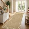 Garvee Washable Jute Color Rugs for Bedroom Grils, 5×7 Living Room Rug Non Slip Playroom Rug Soft Non Shedding Bedroom Rugs Low Pile Stain Resistant Carpet for Nursery Dining Room, Jute Color(Bow|light Brown)