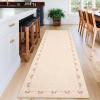 Garvee Washable Jute Color Rugs for Bedroom Grils, 5×7 Living Room Rug Non Slip Playroom Rug Soft Non Shedding Bedroom Rugs Low Pile Stain Resistant Carpet for Nursery Dining Room, Jute Color(Bow|beige)