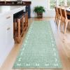 Garvee Washable Jute Color Rugs for Bedroom Grils, 5×7 Living Room Rug Non Slip Playroom Rug Soft Non Shedding Bedroom Rugs Low Pile Stain Resistant Carpet for Nursery Dining Room, Jute Color(Bow|green)