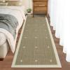 Garvee Washable Jute Color Rugs for Bedroom Grils, 5×7 Living Room Rug Non Slip Playroom Rug Soft Non Shedding Bedroom Rugs Low Pile Stain Resistant Carpet for Nursery Dining Room, Jute Color(Cross|jute Color)