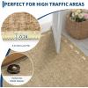 Garvee Washable Jute Color Rugs for Bedroom Grils, 5×7 Living Room Rug Non Slip Playroom Rug Soft Non Shedding Bedroom Rugs Low Pile Stain Resistant Carpet for Nursery Dining Room, Jute Color(Bow|light Brown)